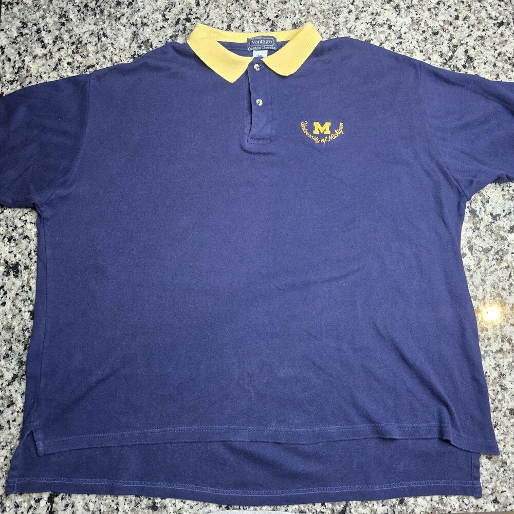 Vintage University Of Michigan Vantage Men's XXL Blue Polo